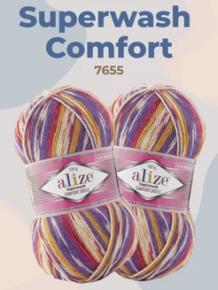 Пряжа Superwash 100 Comfort Socks (2 шт.) ALIZE 95000407 купить за 524 ₽ в интернет-магазине Wildberries