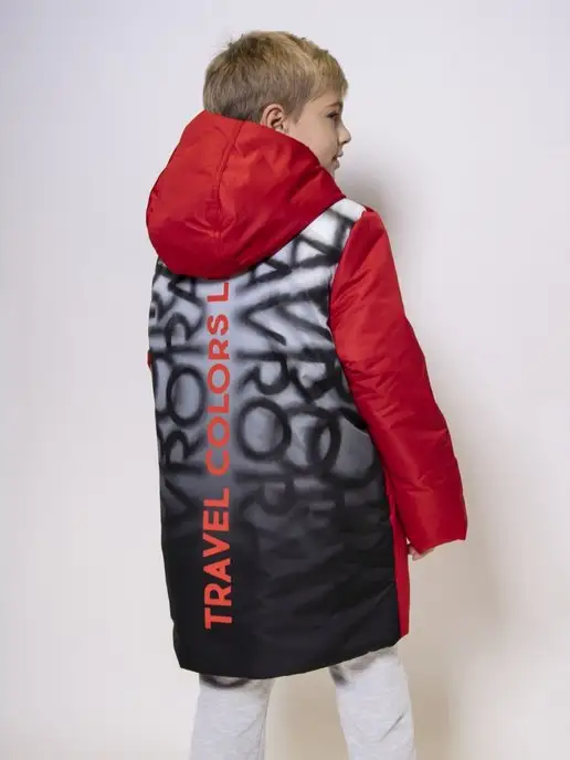 AVR BRAND Пальто зимнее на флисе, красный, фото 2