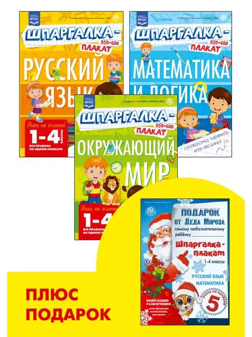 Газетный мир Шпаргалка - плакат на стену для начальной школы 1 -4 класс