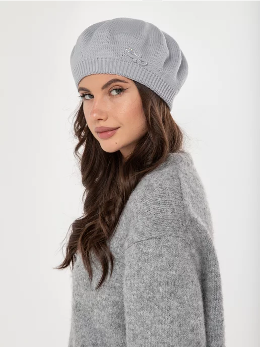 ALTEB Берет весна-осень демисезонный, серый, фото 5