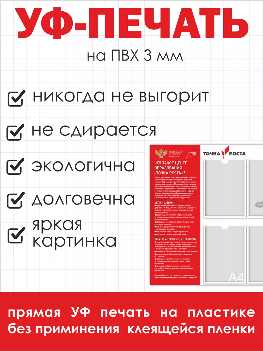 Стенд информационный Точка роста проект Образование Нижстенд 95218708  купить за 1 107 ₽ в интернет-магазине Wildberries