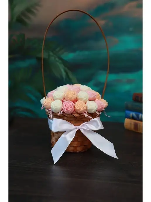 CHOCO SFERA Плетеная корзинка с ручкой из бамбука 10 шт Пасхальная, 10 шт, фото 8