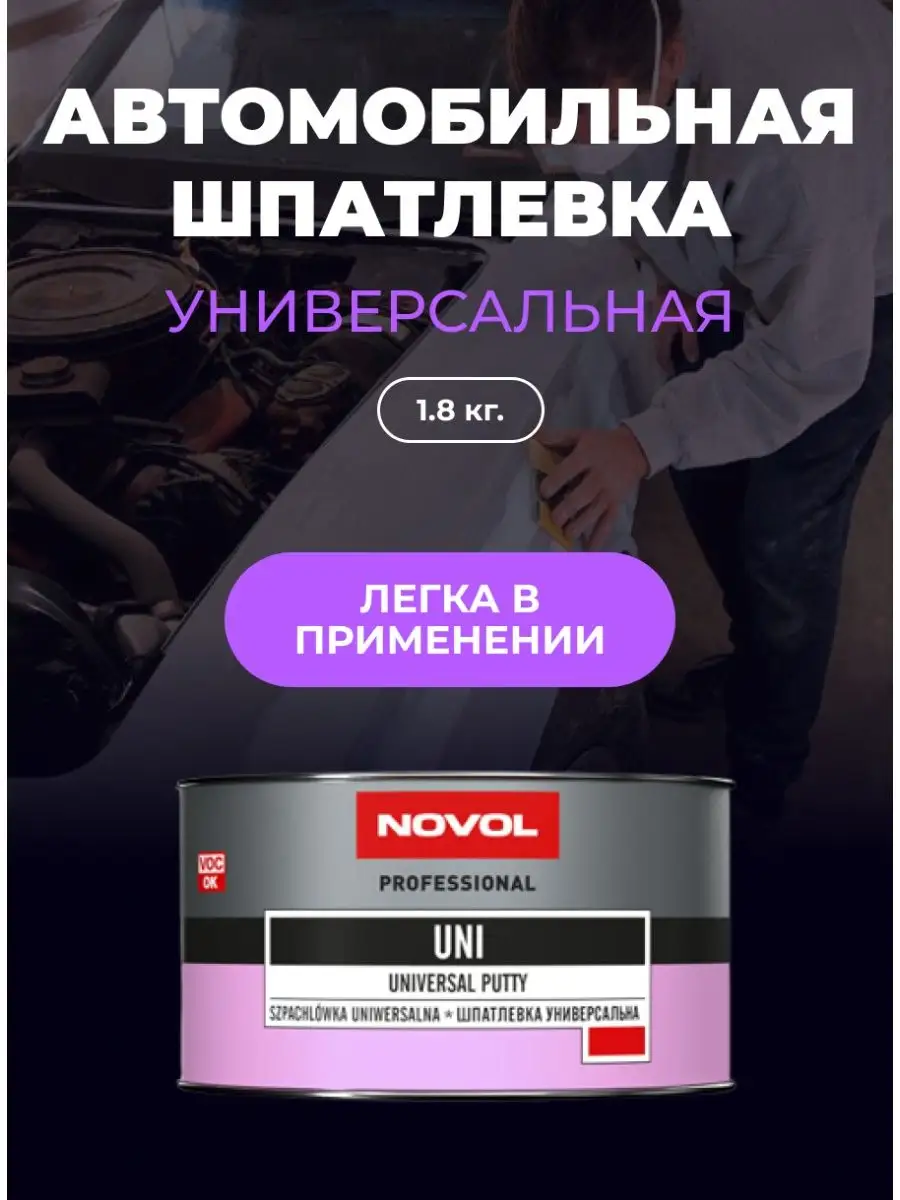 Шпатлевка для авто универсальная UNISOFT NOVOL 95400622 купить за 1 179 ₽ в  интернет-магазине Wildberries