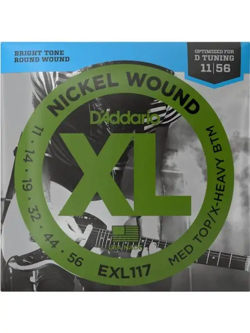 D'Addario Стальные струны для электрогитары (11-56), никелевая обмотка