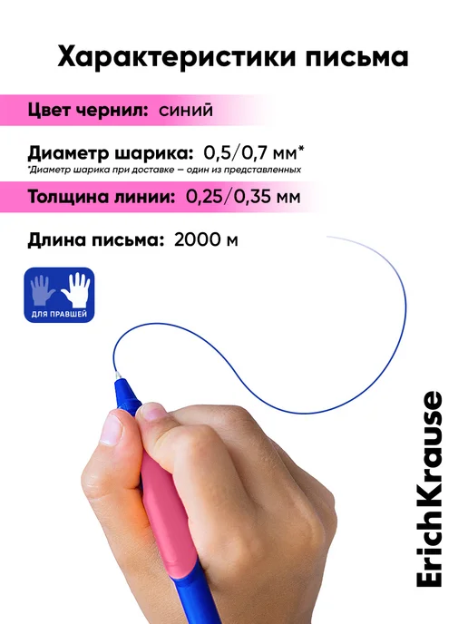 ErichKrause Шариковые ручки синие набор 2 штуки, синий, фото 6