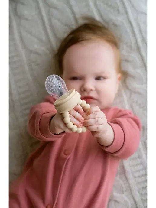 BABY WOODS Ниблер для прикорма силиконовый, бежевый, фото 3