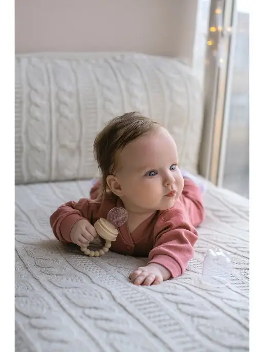 BABY WOODS Ниблер для прикорма силиконовый, бежевый, фото 4