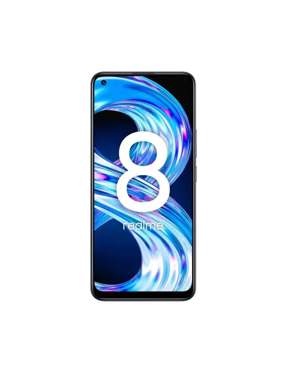 Смартфон Realme 8 (6+128) черный логотип Realme 95462803 купить в  интернет-магазине Wildberries