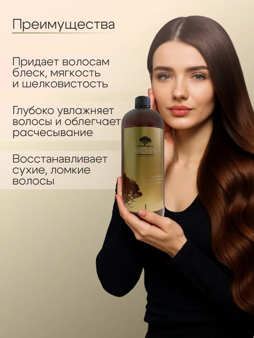 Dott.Solari Cosmetics Шампунь для волос питательный с маслом Арганы, 1000мл.Италия, 1 л, фото 2