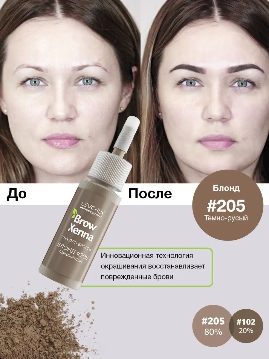 Хна для бровей, натуральная, краска для волос Brow Henna 205 BROWXENNA  95567327 купить за 1 405 ₽ в интернет-магазине Wildberries