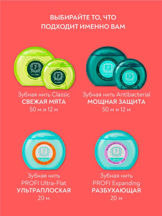 PRESIDENT Зубная нить флосс плоская Ultra-flat 20 метров, 20 м, фото 8