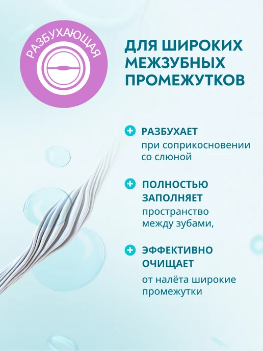 PRESIDENT Зубная нить флосс объемная разбухающая 20 метров, 20 м, фото 2