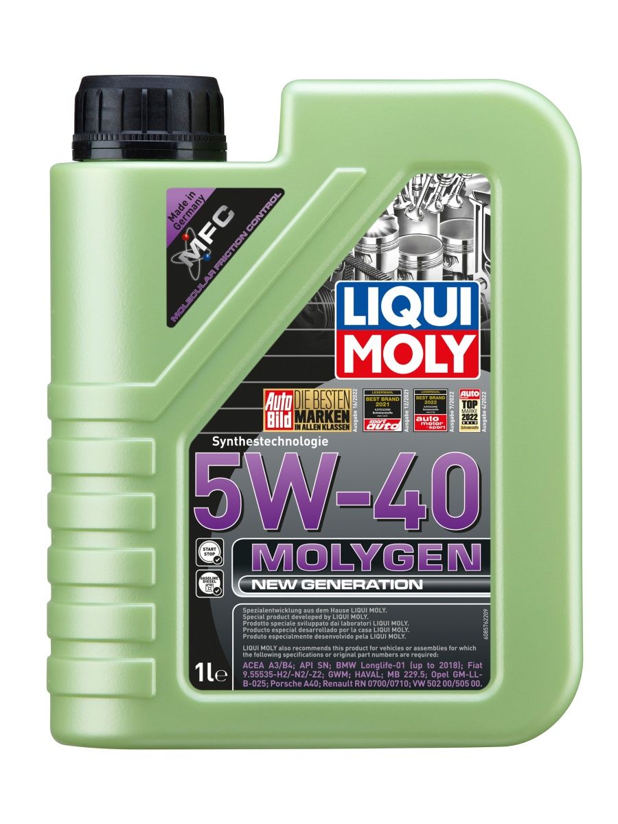 Масло liqui moly 5w40 molygen new generation. Ликви моли молиген 5w40. Масло моторное Liqui Moly Molygen.