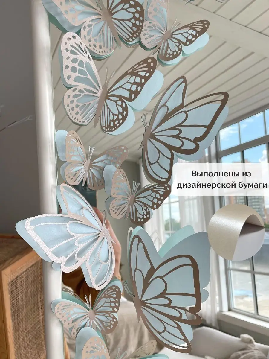 Roommates Мерцающие бабочки - наклейки для декора
