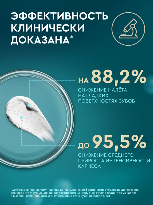 PRESIDENT Зубная паста отбеливающая для курящих Smokers, 2 шт, фото 5