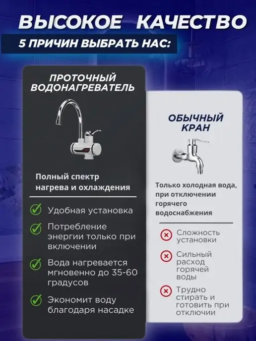 Domestic Проточный электрический водонагреватель, вариант, фото 2