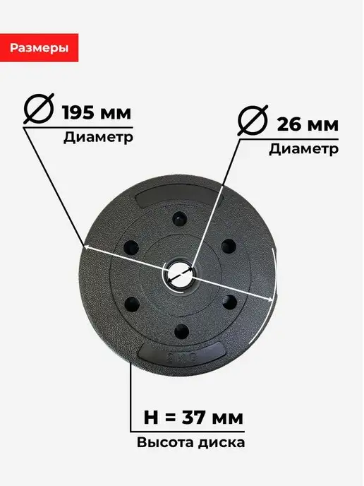 Barfits Диск пластиковый 3кг D26, 2 кг, фото 5