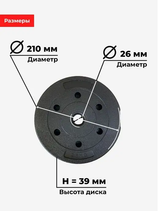 Barfits Диск пластиковый 3кг D26, 2,5 кг, фото 5
