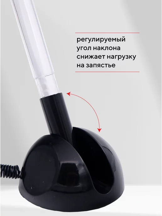 WorkMate Ручка шариковая настольная в подставке на липучке, синий, фото 5