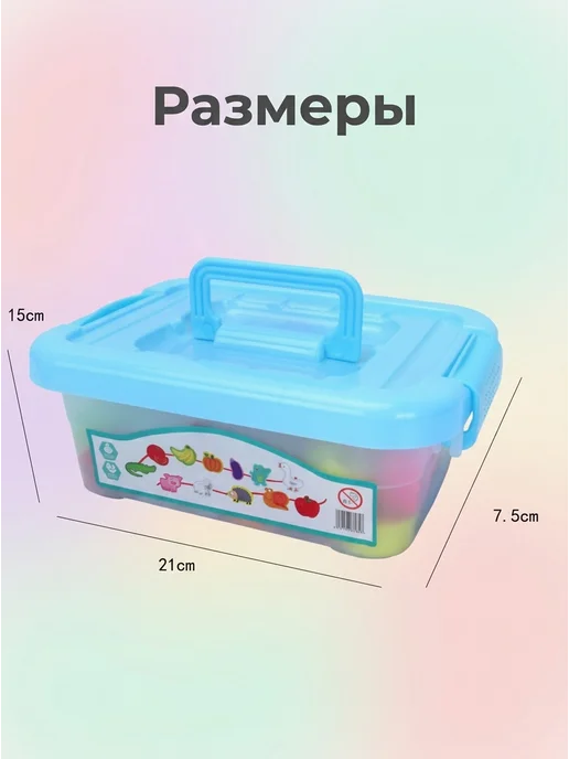 PROON Шнуровка деревянная для детей в контейнере крупные детали, вариант, фото 5