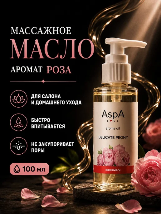 AspA Love Масло для лица массажное увлажняющее Пион 100мл, 100 мл