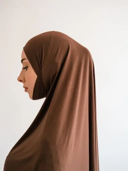 HANIFA STYLE Мусульманский головной убор Хиджаб химар, коричневый, фото 2