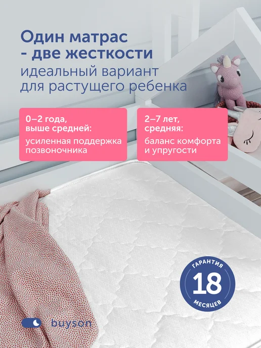buyson Детский матрас 160х80 БайЛак, с независимыми пружинами, 7+, 160x80, фото 7