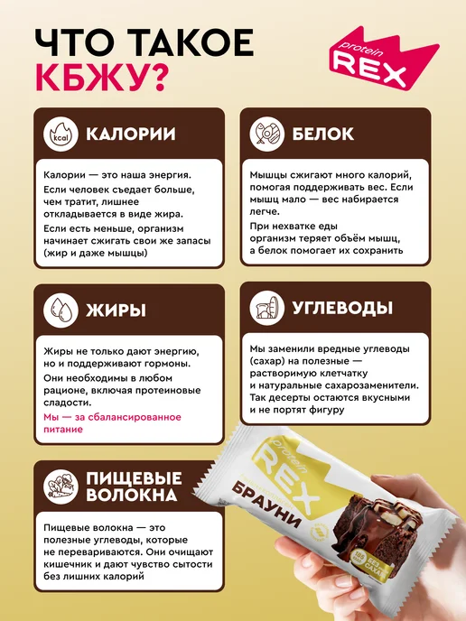 Proteinrex Протеиновое брауни, печенье без сахара, банан 12 шт х 50 г, 12 шт, 50 г, фото 6
