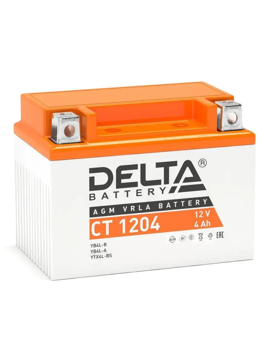 Аккумулятор для мотоцикла 12v 4Ah Delta CT 1204