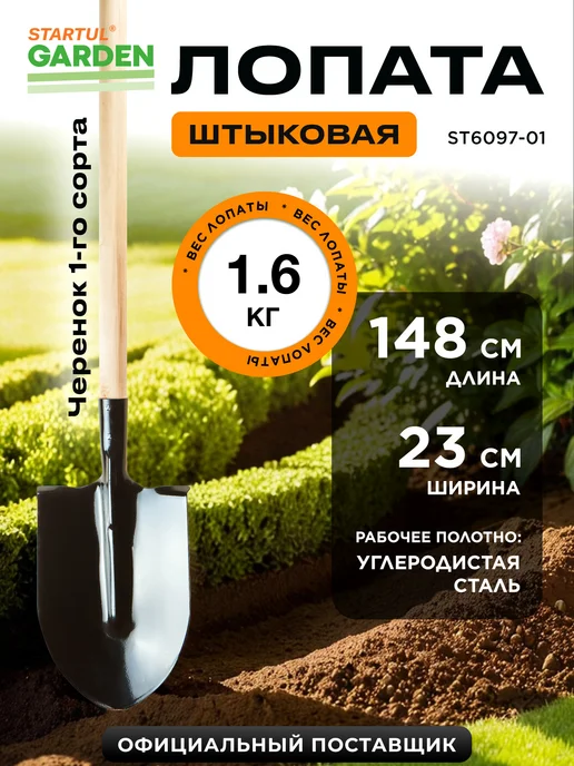 startul Лопата штыковая садовая с черенком 148 см, вариант