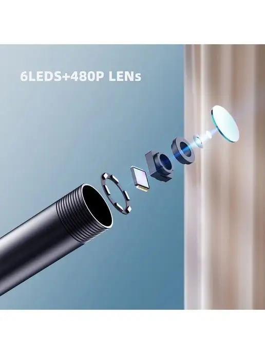 Endoscope Эндоскоп 2 метра для смартфона 3 в 1 жесткий кабель, 2 м, фото 7