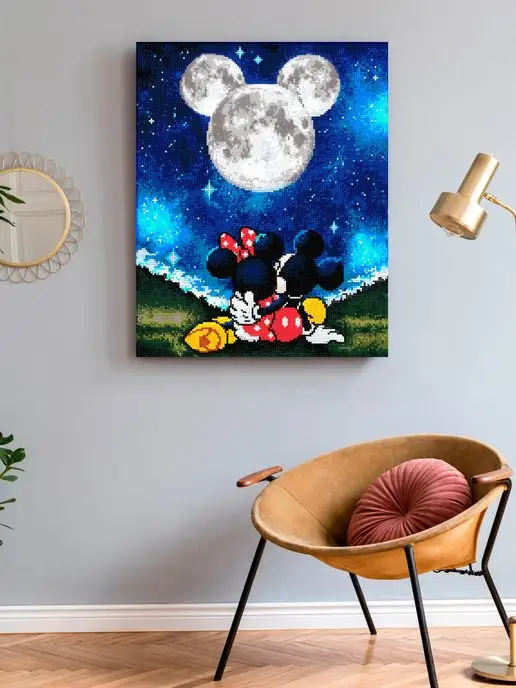 Art on Canvas Микки и Минни под луной Алмазная мозаика на подрамнике 40х50, 40x50, фото 3