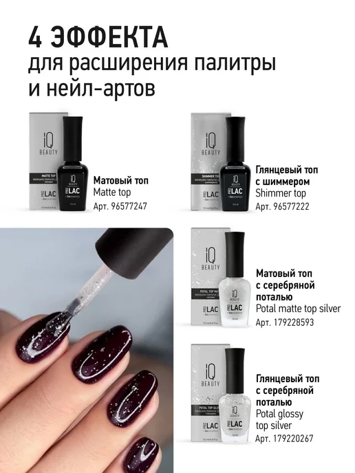 IQ BEAUTY Топ для лака глянцевый, 12,5мл, 12,5 мл, фото 6