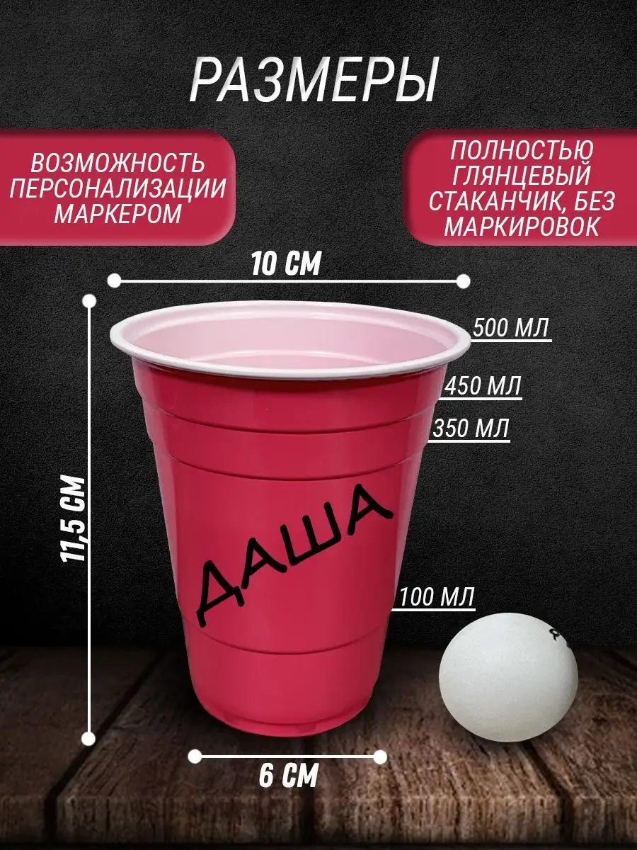 Одноразовые пластиковые стаканы 500 мл набор для праздника Party Cups  96585372 купить за 700 ₽ в интернет-магазине Wildberries