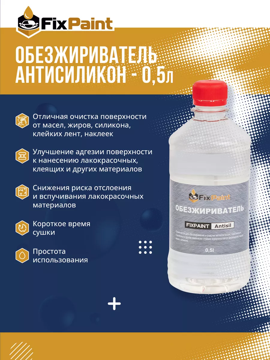 Обезжириватель (антисиликон) Antisil, 0,5 л FixPaint 96678484 купить за 359  ₽ в интернет-магазине Wildberries