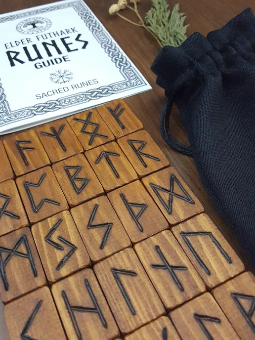 Вольный Ветер Руны скандинавские для гадания "ЛисийФутарк" с описанием bag, коричневый, фото 8