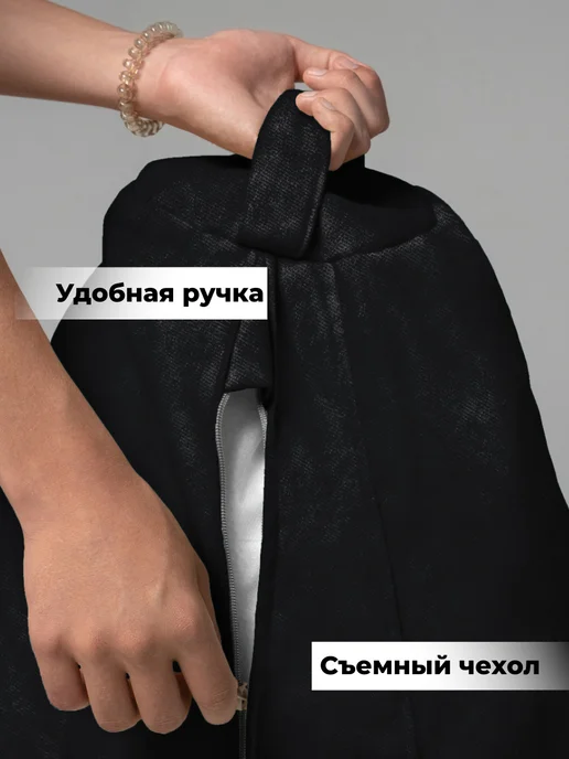 CoolPouf Кресло мешок XXL велюр, черный, фото 4