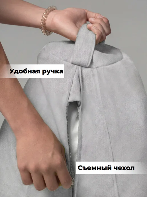 CoolPouf Кресло мешок 4XL велюр большое взрослое, серый, фото 4
