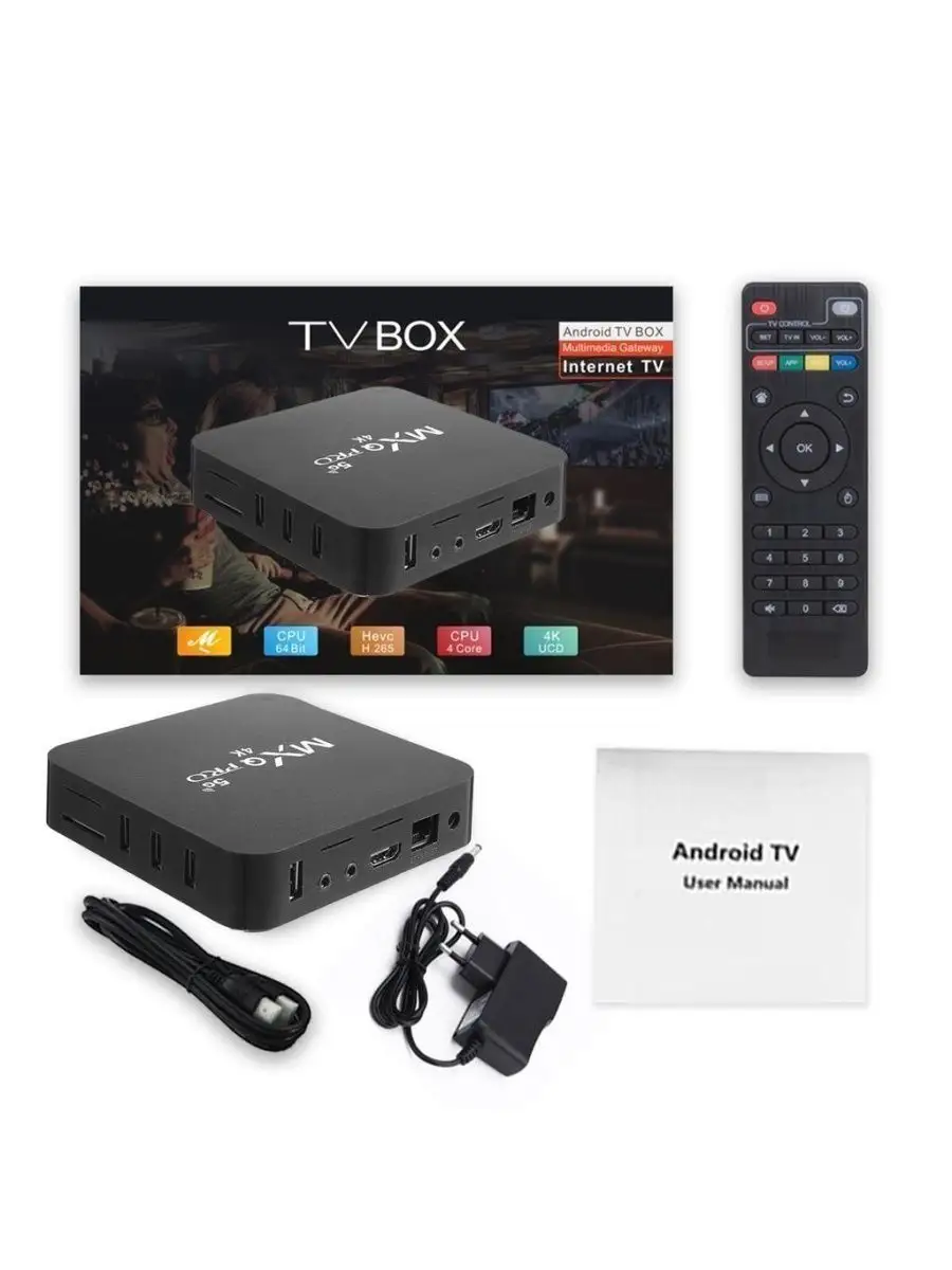 ТВ приставка смарт ТВ медиаплеер smart TV android TV box RAMqwerS 96911872  купить в интернет-магазине Wildberries