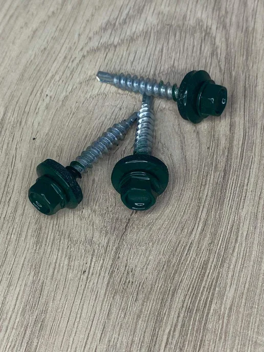 FIXER Саморезы кровельные зеленый мох 4,8х38, 4.8x38, фото 3