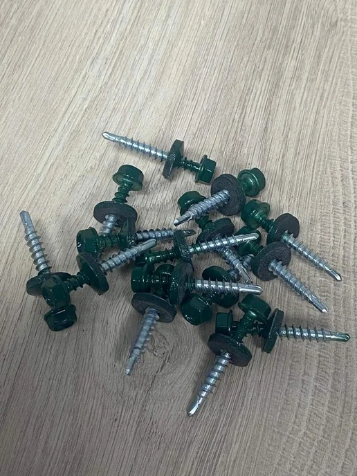 FIXER Саморезы кровельные зеленый мох 4,8х38, 4.8x38, фото 7