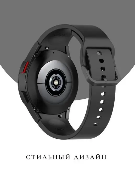 CaseTime Ремешок для часов Samsung Galaxy 4 5 6 7 40 42 44 45 46 мм, черный, фото 3