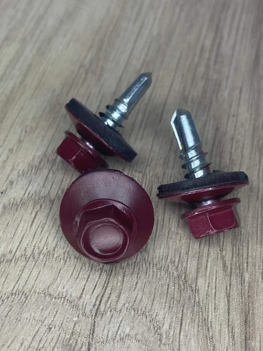 FIXER Саморезы кровельные красное вино 5,5х19, 5.5x19, фото 2