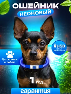 Ошейник светодиодный силиконовый для животных Poper Pet 97121031 купить за 285 ₽ в интернет-магазине Wildberries