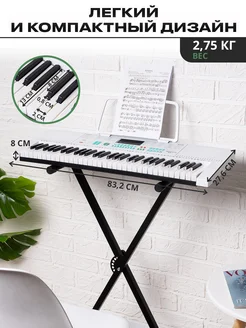 Синтезатор Advanced 61 клавиша с микрофоном, белый ON Music