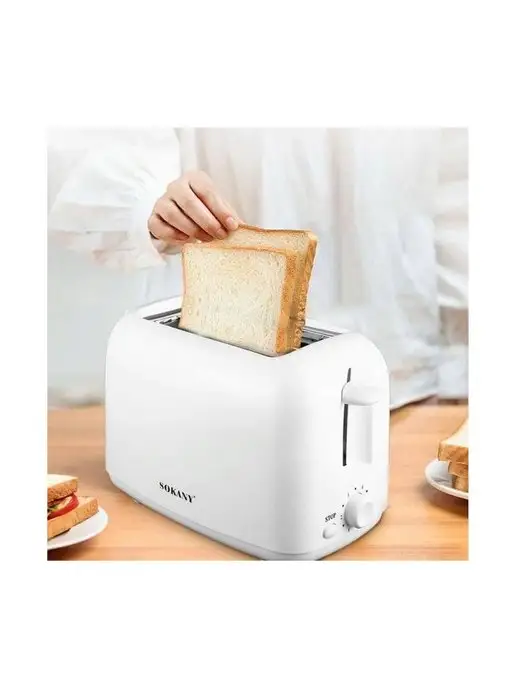 Appliances GROUP Тостер техника для кухни SOKANY HJT022, белый, фото 2