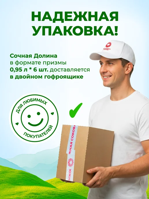 Сочная долина Напиток Гранат Ананас Яблоко 0,95 л х 6 шт, 950 мл, 6 шт, фото 6