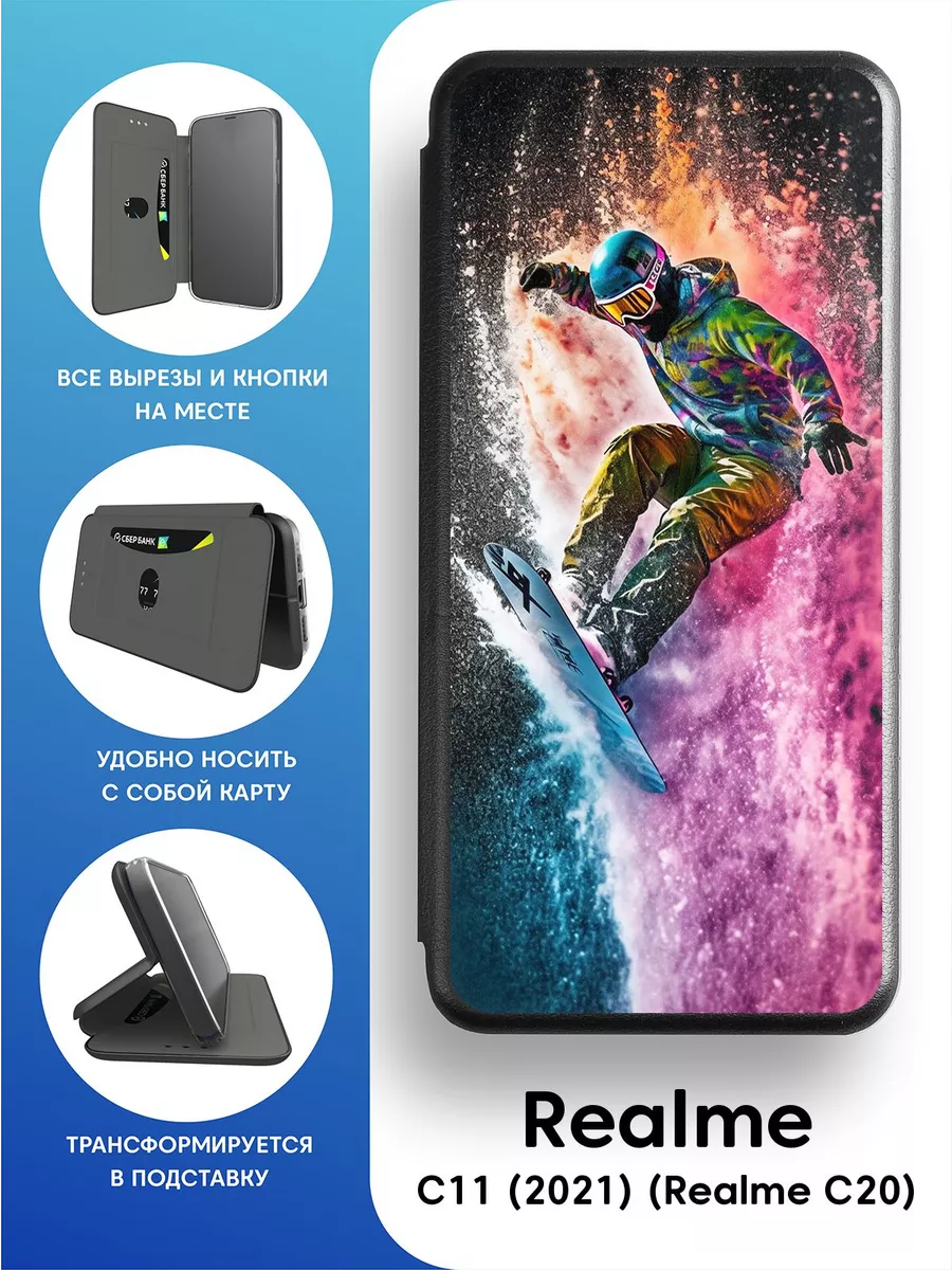 Защитный чехол-книжка для Realme C20 Mobi711 97266860 купить за 438 ₽ в  интернет-магазине Wildberries