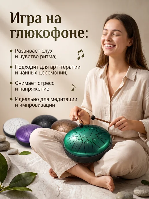 Tambiro Глюкофон для медитации 15 см, желтый, фото 4