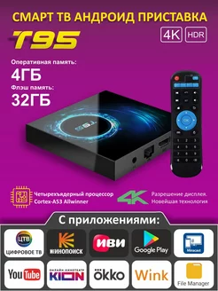 приставка для телевизора смарт 4/32 vvmall 97318033 купить за 2 085 ₽ в интернет-магазине Wildberries